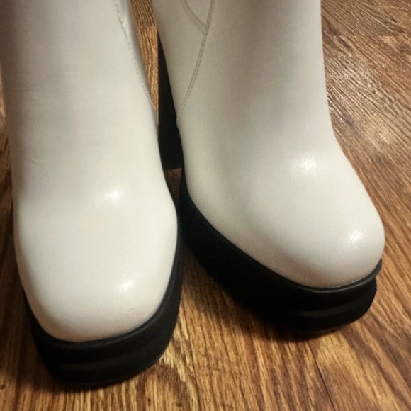 🆕 Cewpoeze Women's Platform Square Toe Chunky Heel Ankle Boots Size 6.5 - Picture 4 of 11